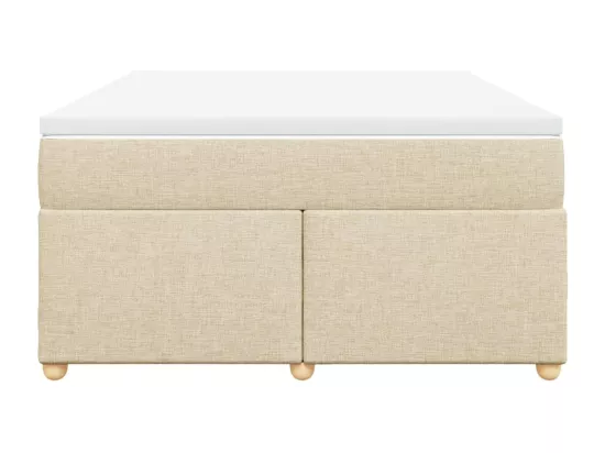 Sommier à lattes de lit avec matelas Crème 140x190 cm Tissu