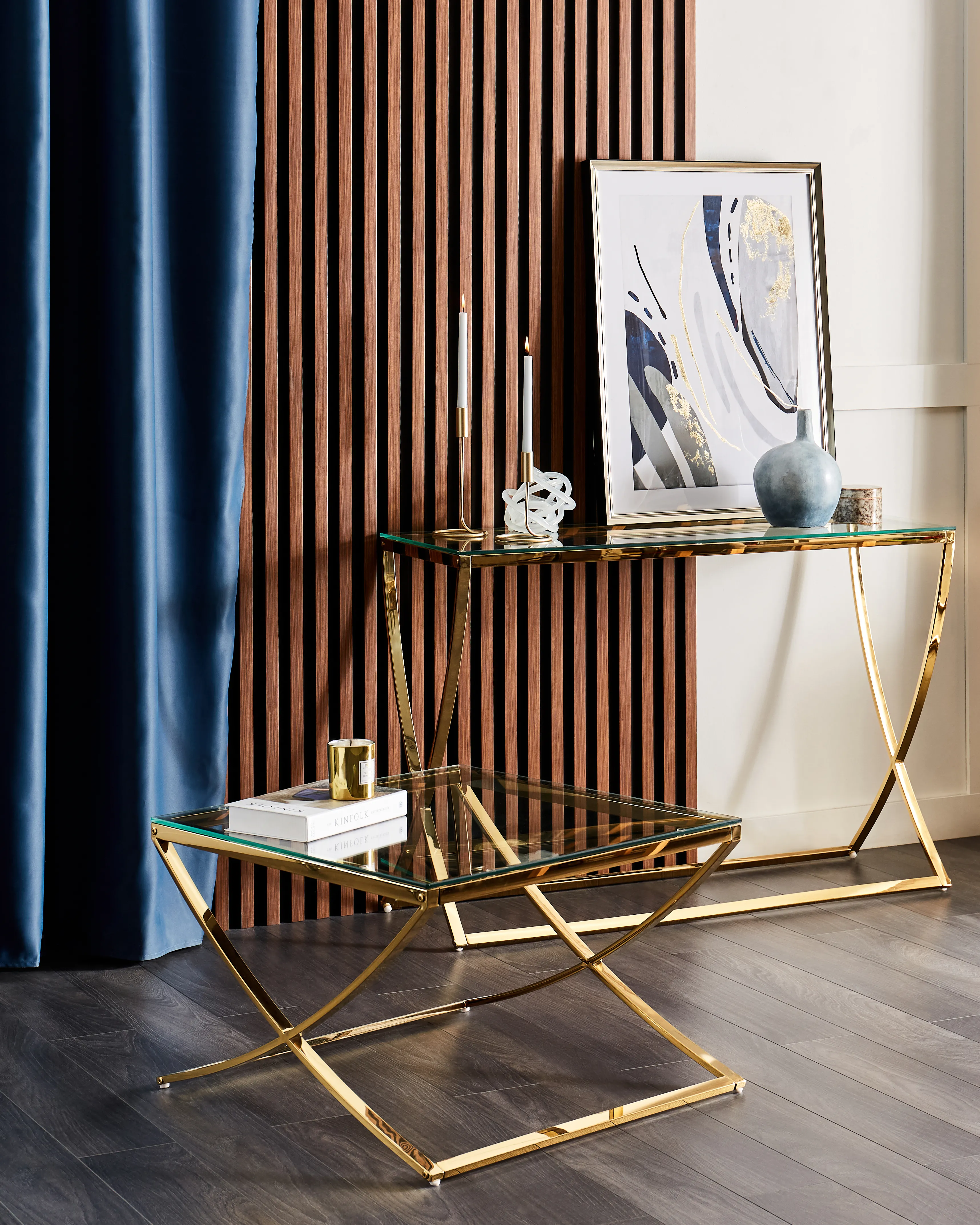 Salontafel RINGGOLD Veiligheidsglas Goud