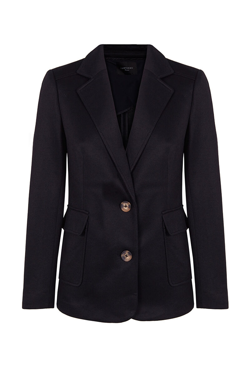 Blazer de malha piqué - Preto
