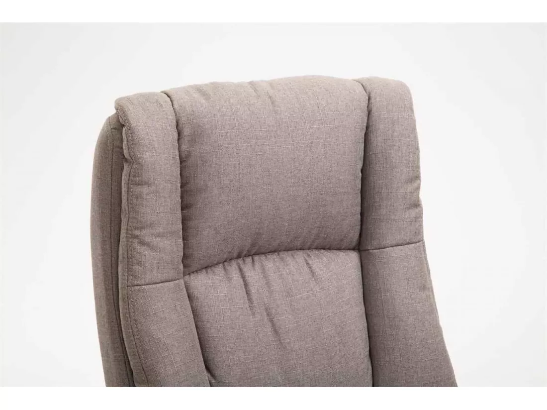 Chaise de bureau - Tissu & Blanc - Taupe - XL Sparta
