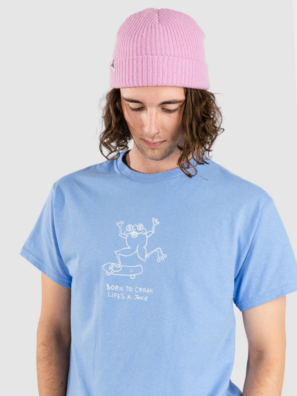A.LAB Born To Croak T-Shirt stonewash blue
