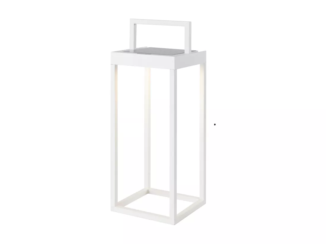 Lanterne solaire chic HYDRA Blanc Aluminium H34cm