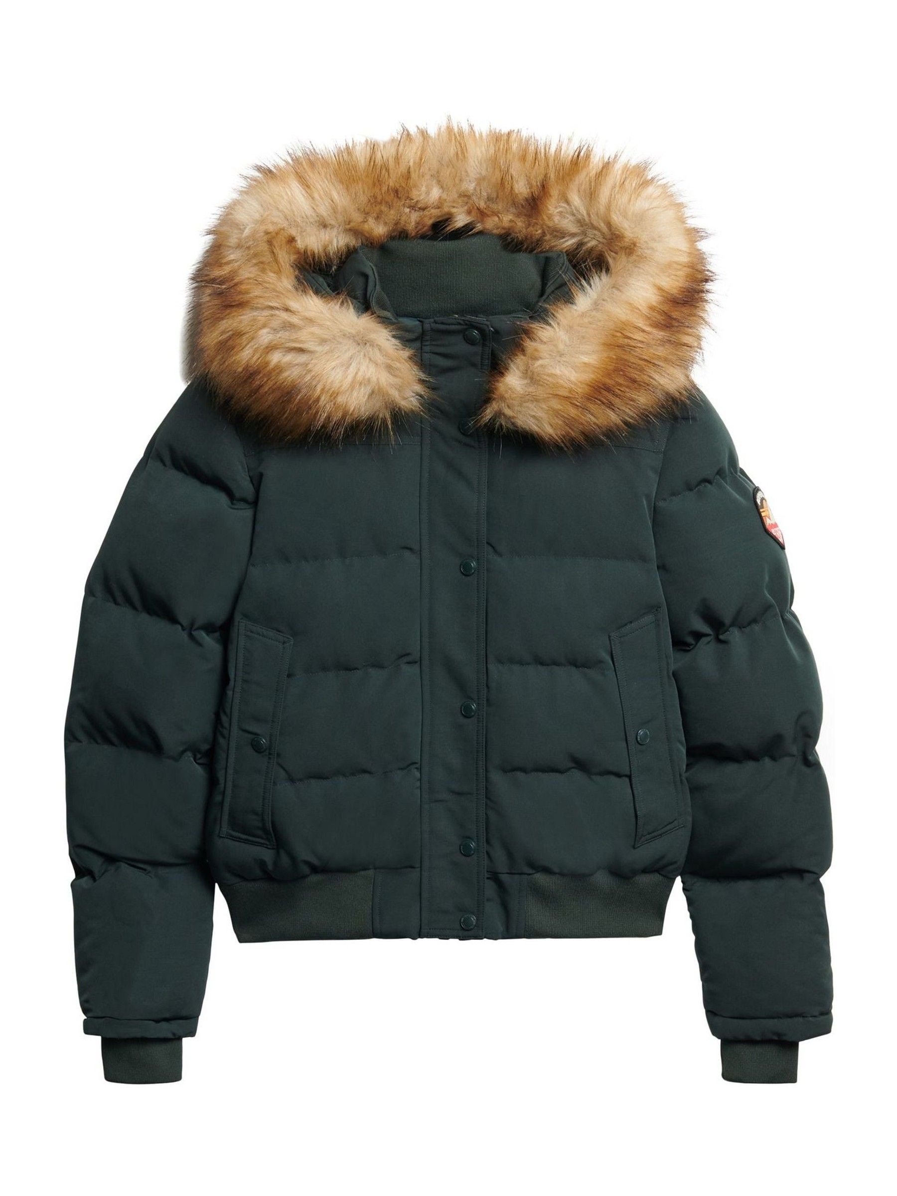 Donkergroen - Superdry Everest bomberjack met capuchon