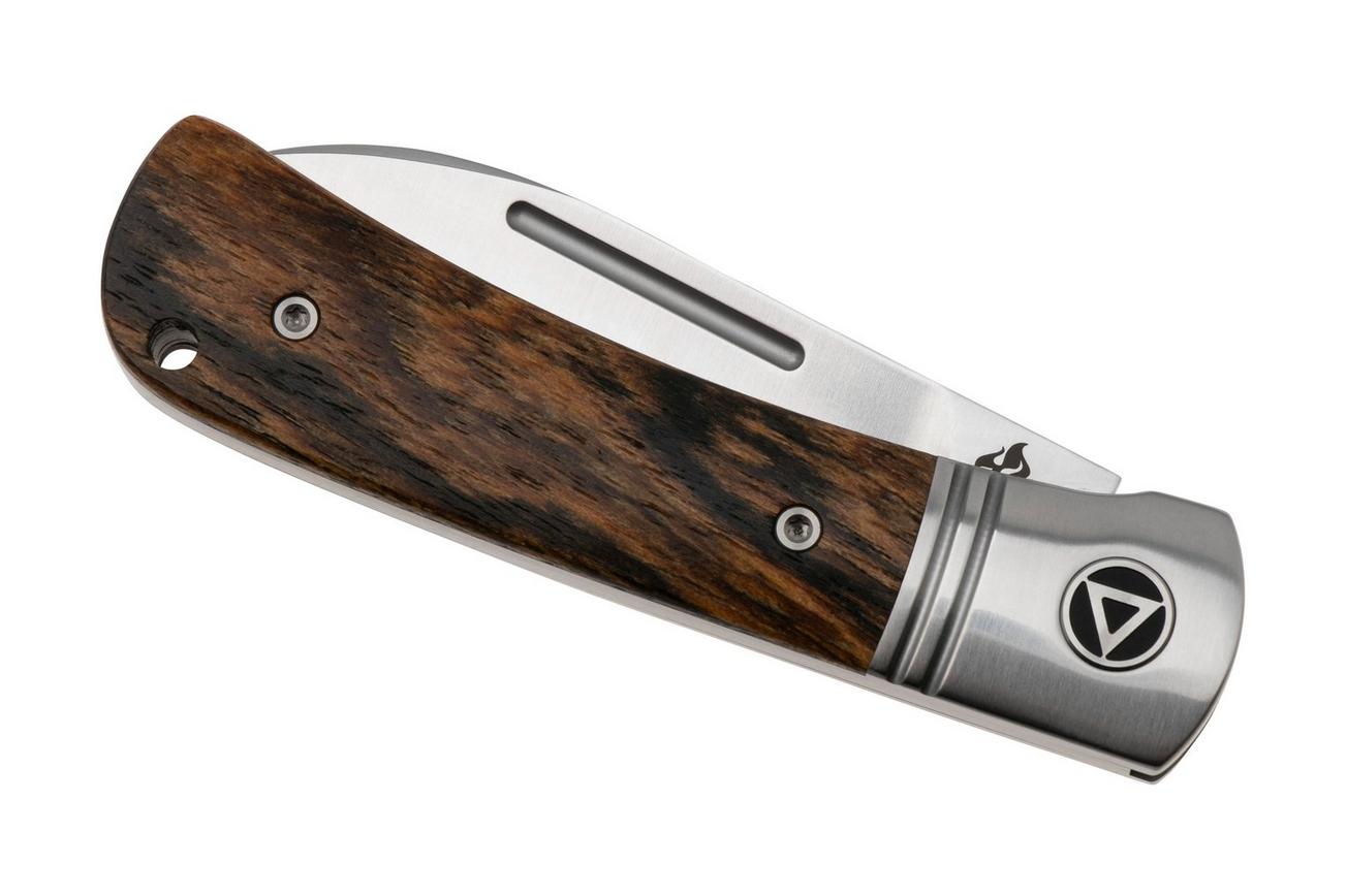 QSP Knife Hedgehog Spear Point 142SP-B, Satin 14C28N, Bocote Wood, slipjoint zakmes