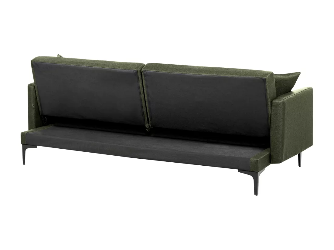 Canapé convertible 3 places en tissu vert foncé LUCAN
