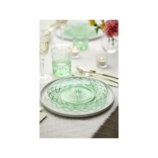 Lyngby Glas Sorrento 4-pak Tallerken, Green, Ø21 cm