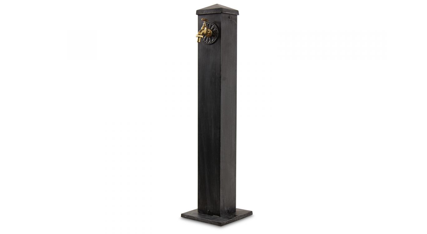 Fontaine de jardin aluminium gris 22.5x22.5x91cm
