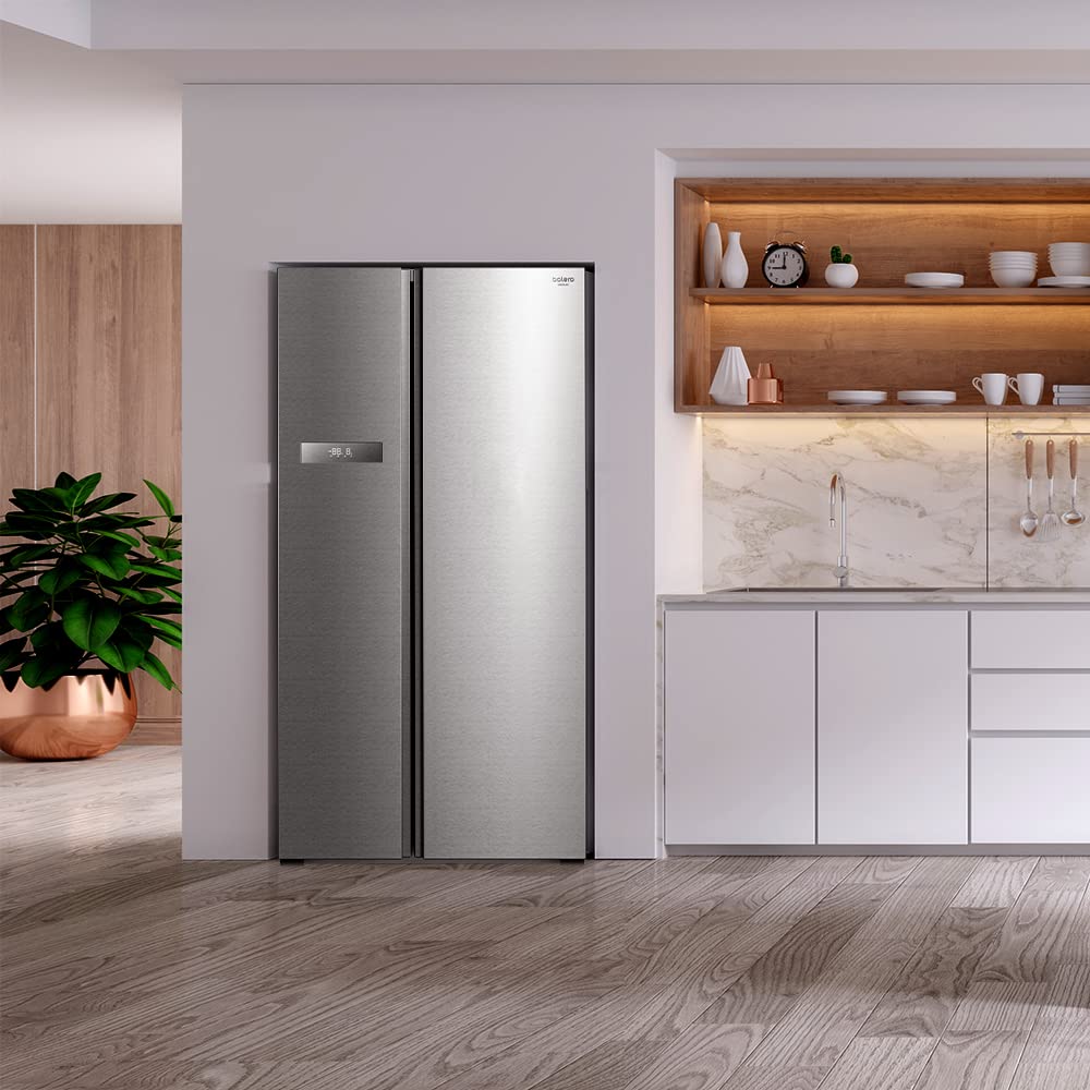 Cecotec Réfrigérateur américain 2 portes Bolero CoolMarket SBS 592 INOX. 592 litres, 177,5 cm de haut et 91 cm de large, faible consommation, moteur o