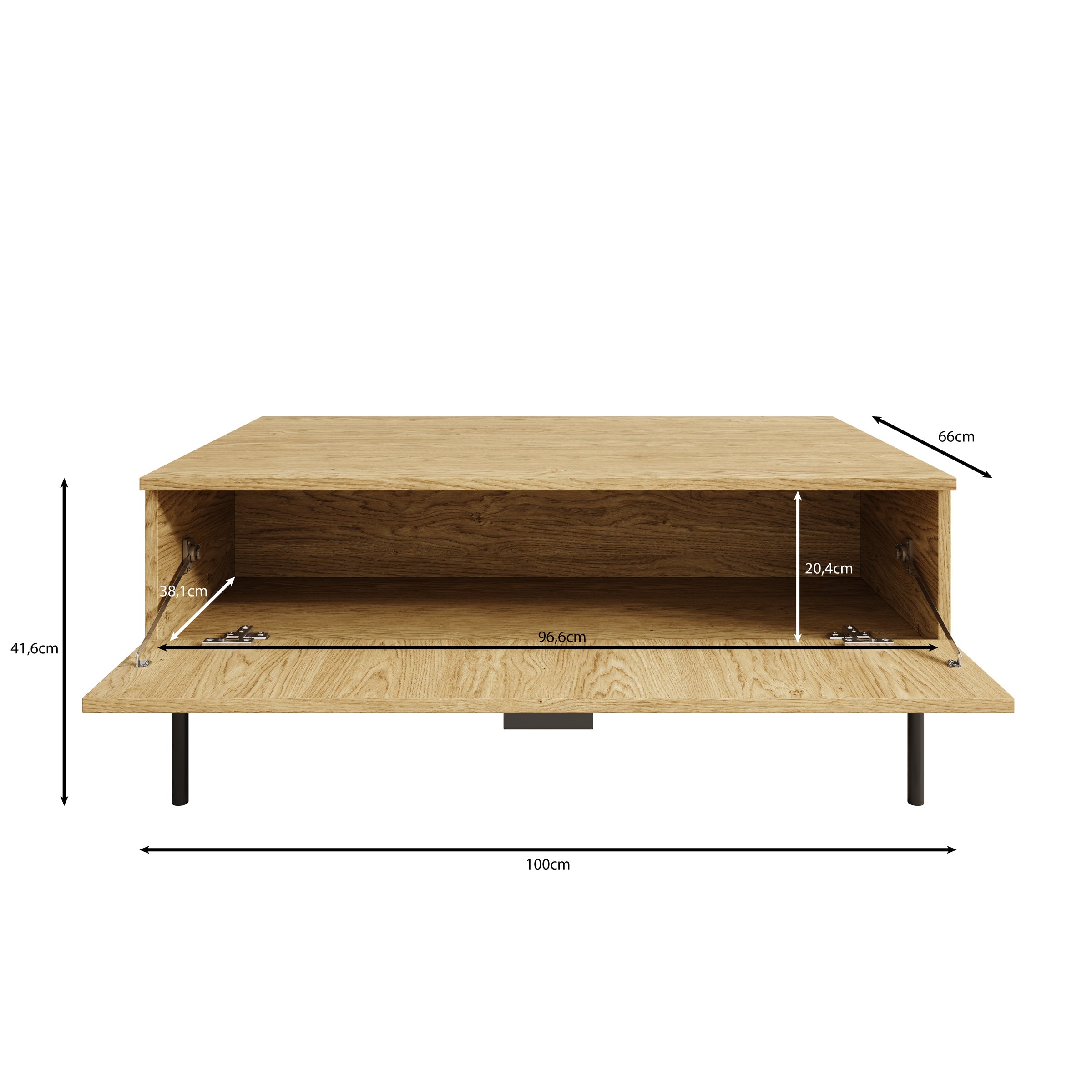 Monor - Salontafel - Zwart - 100x66x42 cm