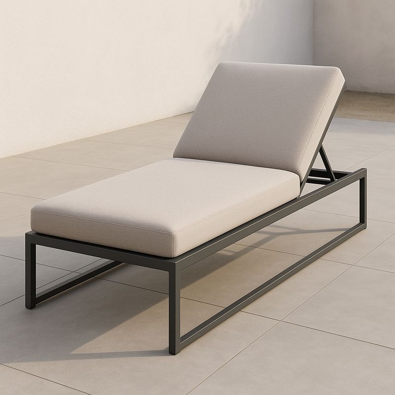 Gartenliege Aluminium Hellgrau 200 cm