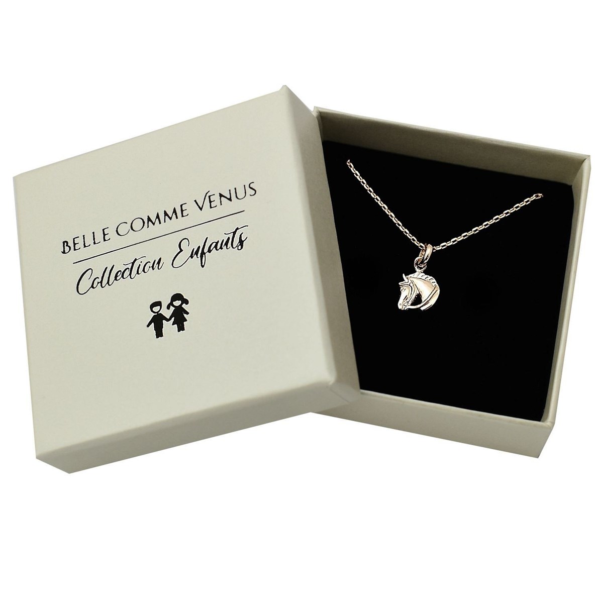 Collier buste de cheval Plaqué OR 750 3 microns