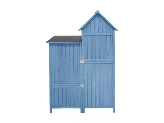 Abri de jardin en bois de sapin - remise à outils avec 2 étagères intégrées - H 173 cm - toit imperméable en PVC - Vert