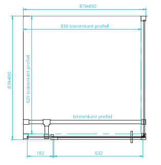 van Rijn ST05 douchecabine mat zwart 90x90cm
