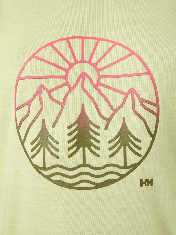 Helly Hansen Skog Recycled Graphic t-shirt, dame<br>Solbeskyttende UV-faktor 40+