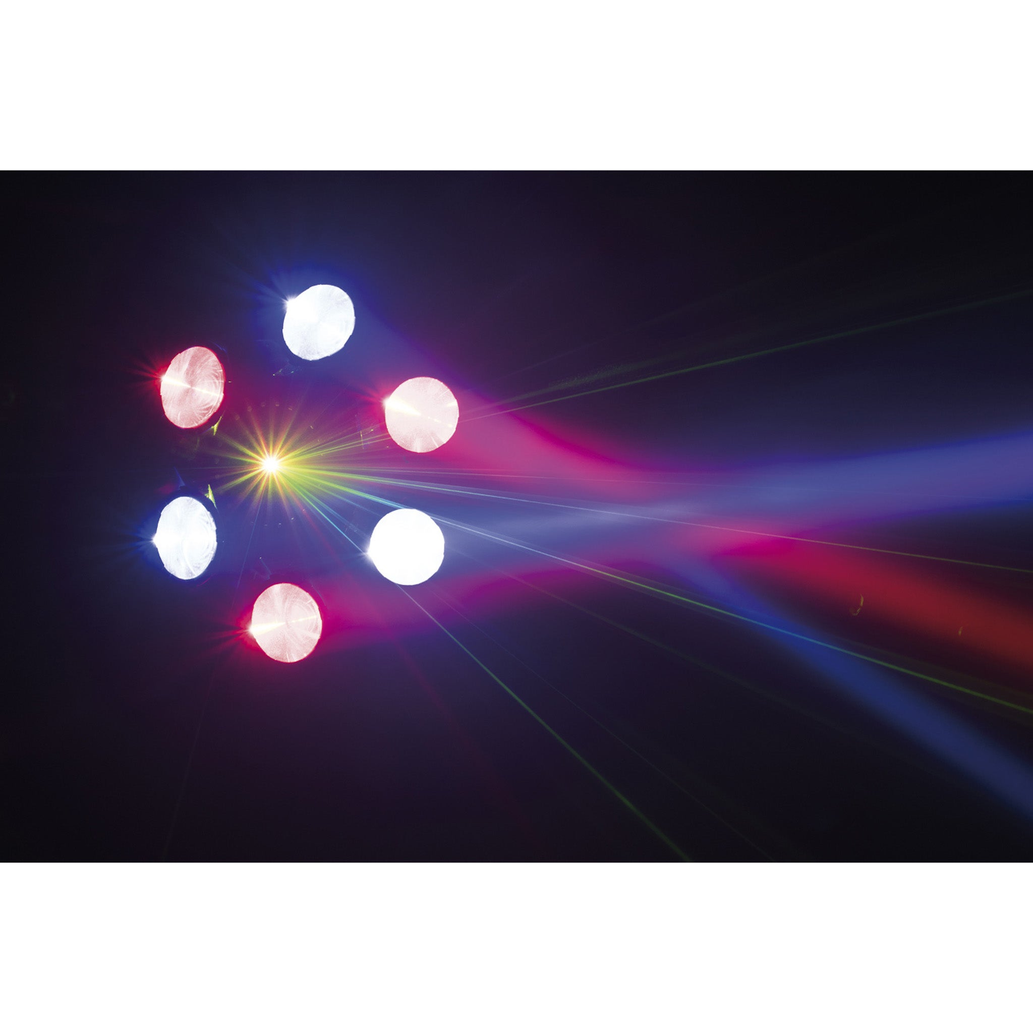 Showtec Airwolf multi-effect met rotatie, RGBW, stroboscoop en laser