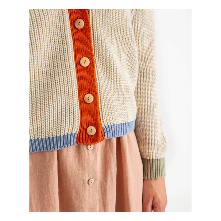 Matona Cardigan Color Block Coton Bio | Beige