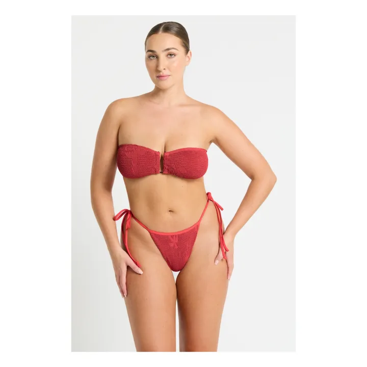 Bond-Eye Bas de Maillot Anisha Jacquard Palmier | Rouge