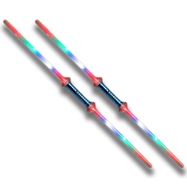 2-Pak - Dobbelt Lyssverd / Sverdf med Laser - 75 cm
