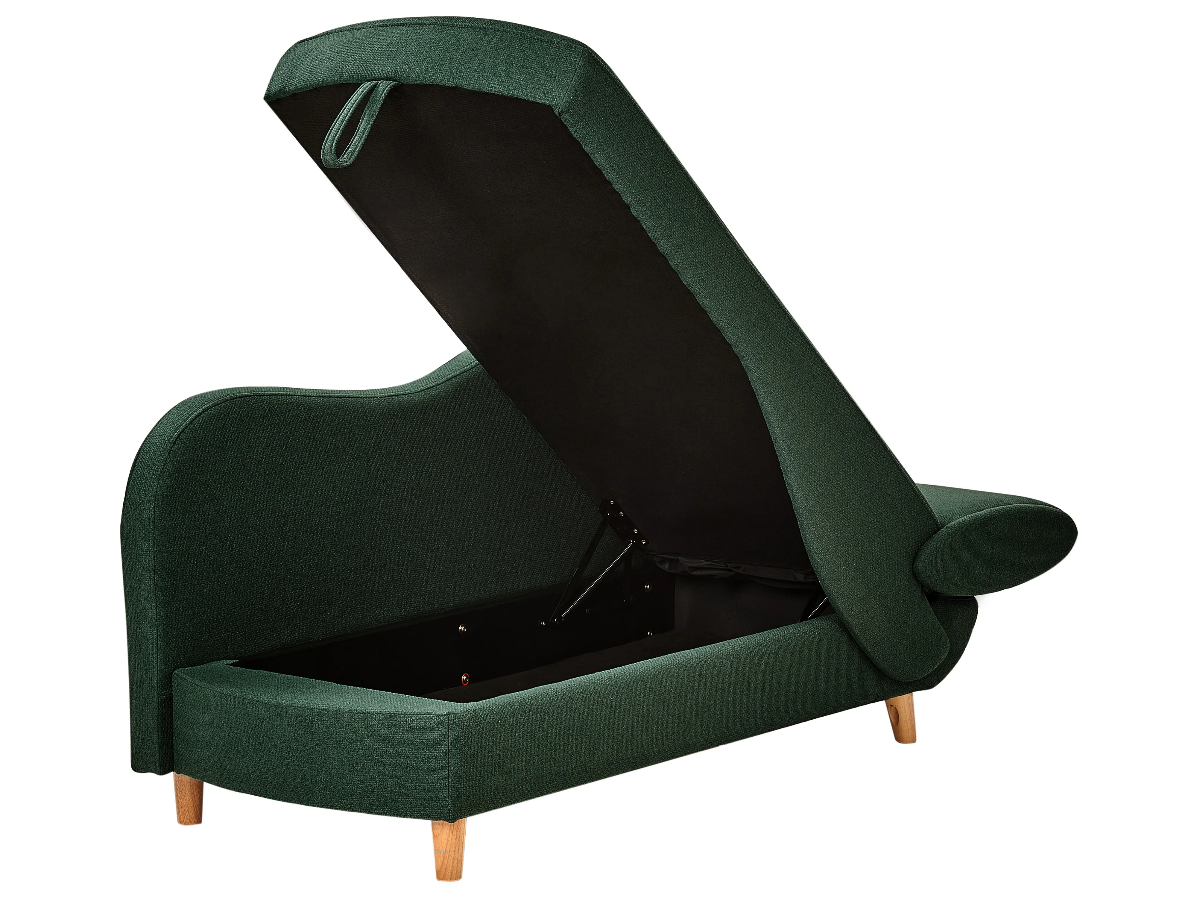 Rechtszijdige chaise longue MERI Kunstlinnen Groen met opbergruimte