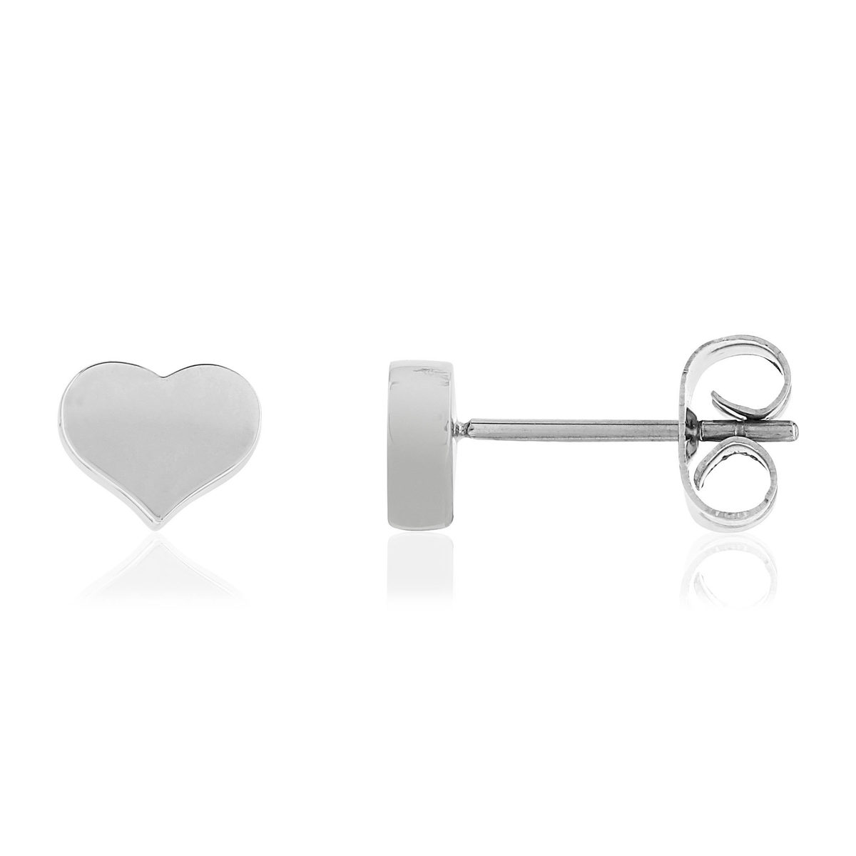 Boucles d'oreilles clous acier coeur