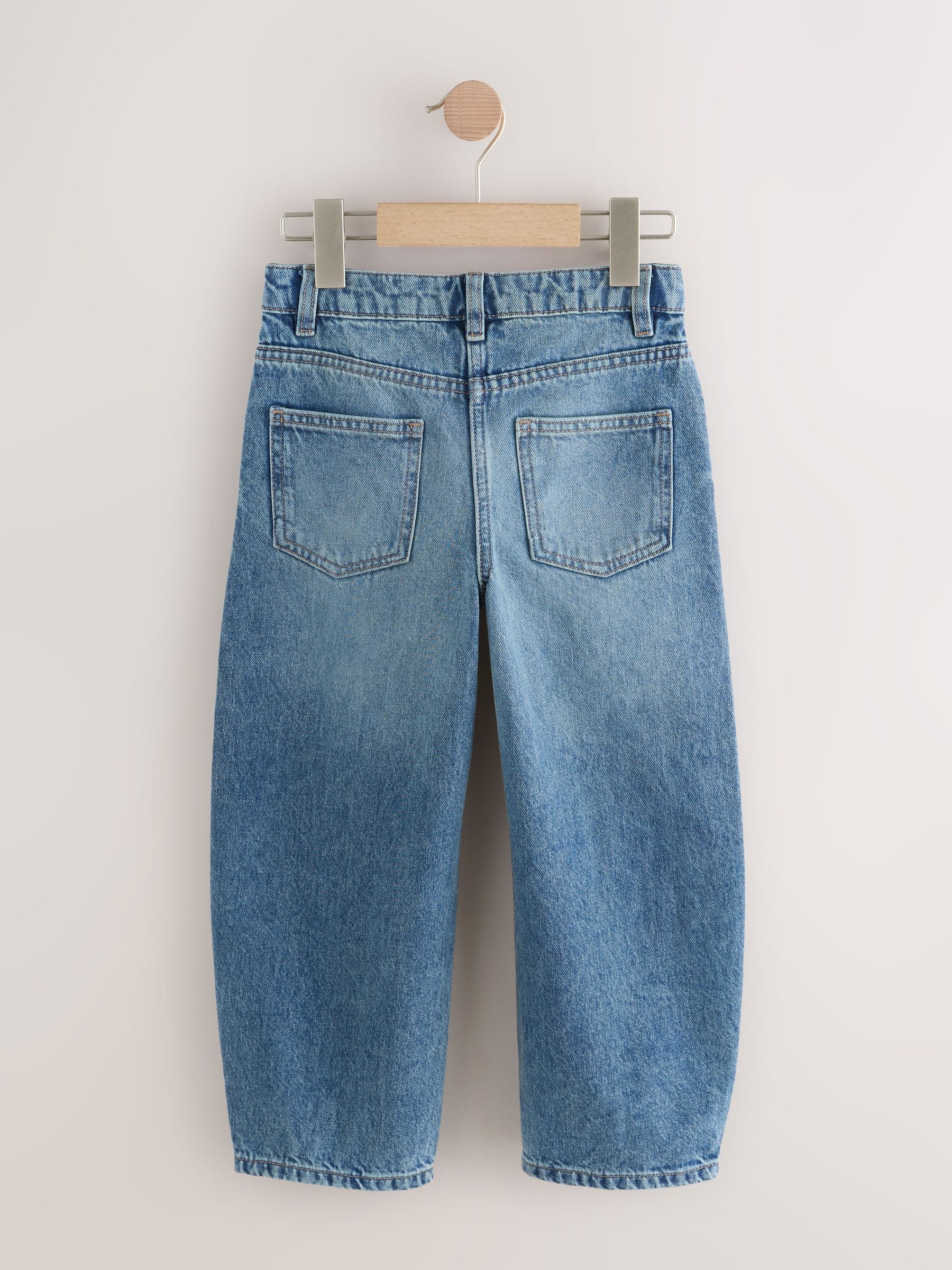 Middenblauw denim - Barrel jeans (3-16jaar)