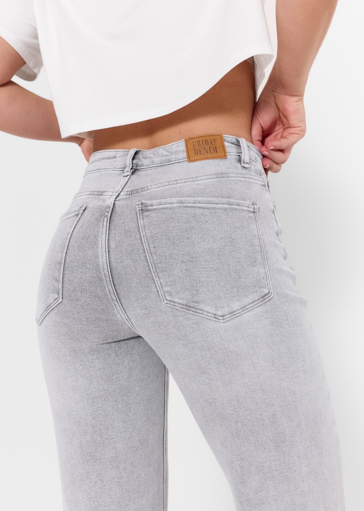 Straight leg stretch jeans lichtgrijs