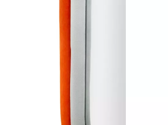 Miroir Marinetti, Verre miroité, Objet d'ameublement mural, Décoration avec miroir, 60x4 h90 cm, Orange et Gris