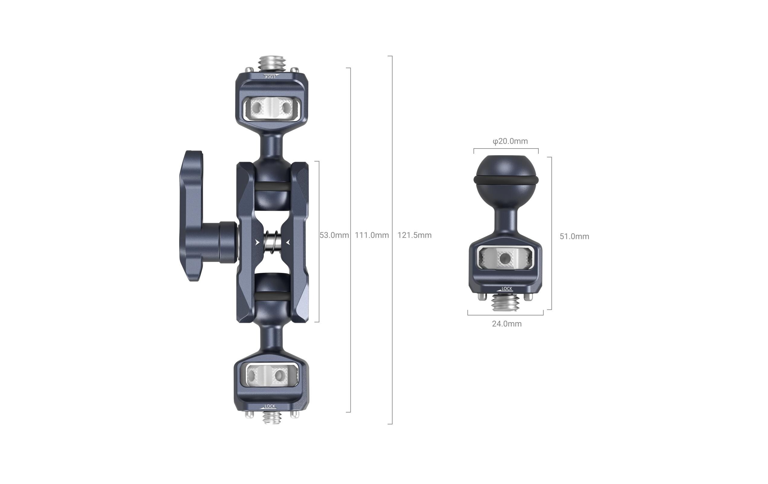Magic Arm with Dual Ball Heads (1/4-20 + ARRI)Magic Arm mit zwei Kugelköpfen