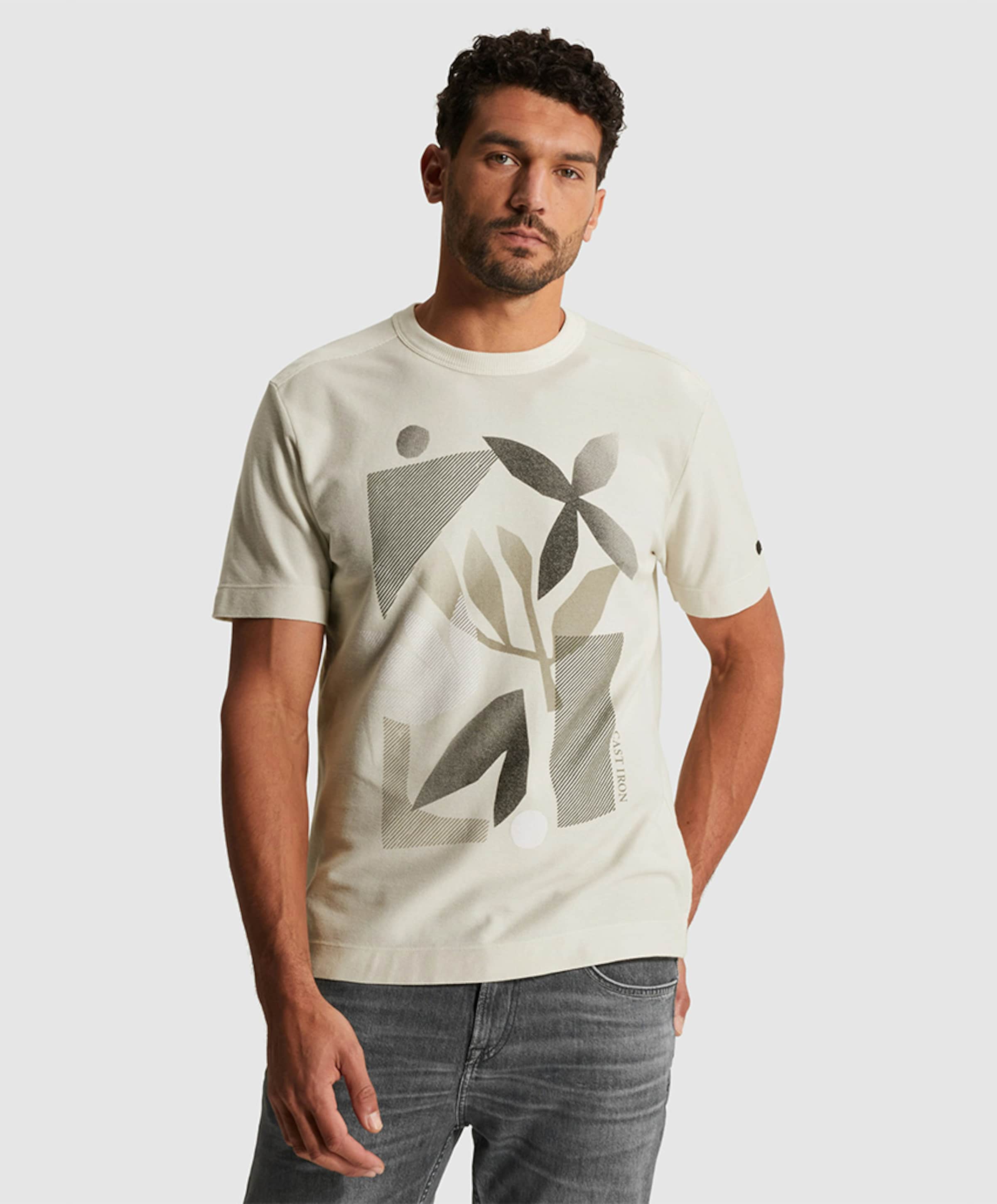 Cast Iron Heren T-shirt beige