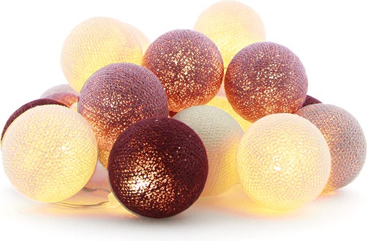Cotton Ball Lights lichtsnoer Berry extension kit roze/rood 2,4 m met 20 lampen