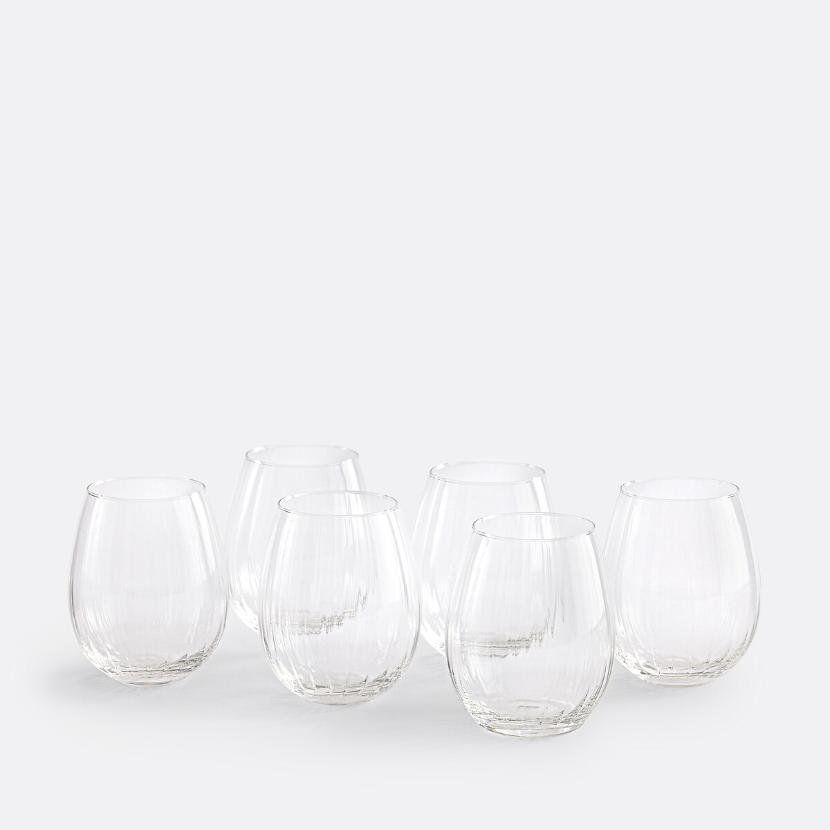 LA REDOUTE INTERIEURS<br>6 copos de vidro com textura plissada, Pliso