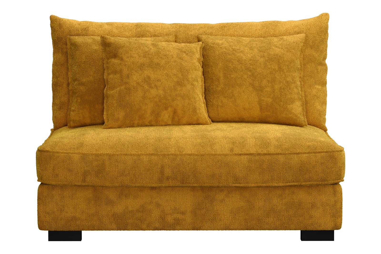 Rossi Lux 2-seter uten arm Tekstil Genesis 10 Golden Yellow med sorte ben. Lux Komfort.