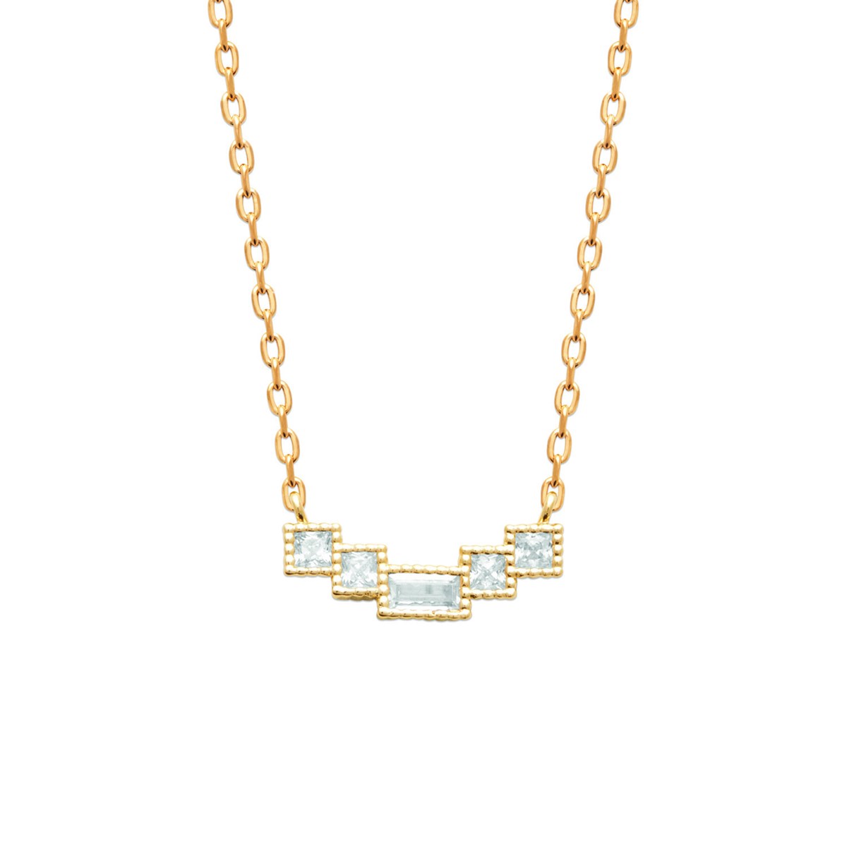 Collier Brillaxis pavé d'oxydes de zirconium blancs