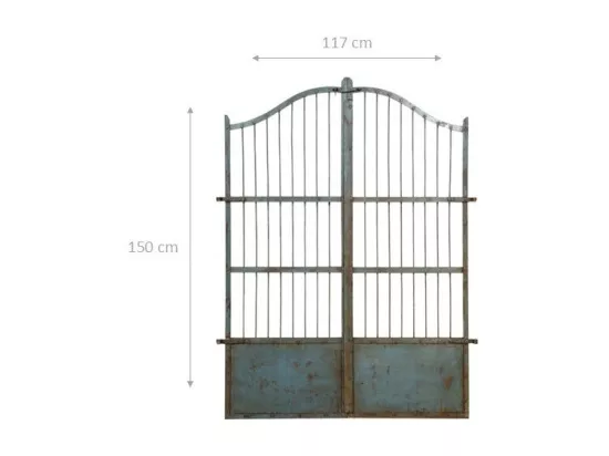 BISCOTTINI Portail - Fer Forgé Finition Antique - Clôture en Fer - Portail en Métal - Porte Décorative - Portail d'Entrée - 117x6x150cm - Une Pièce