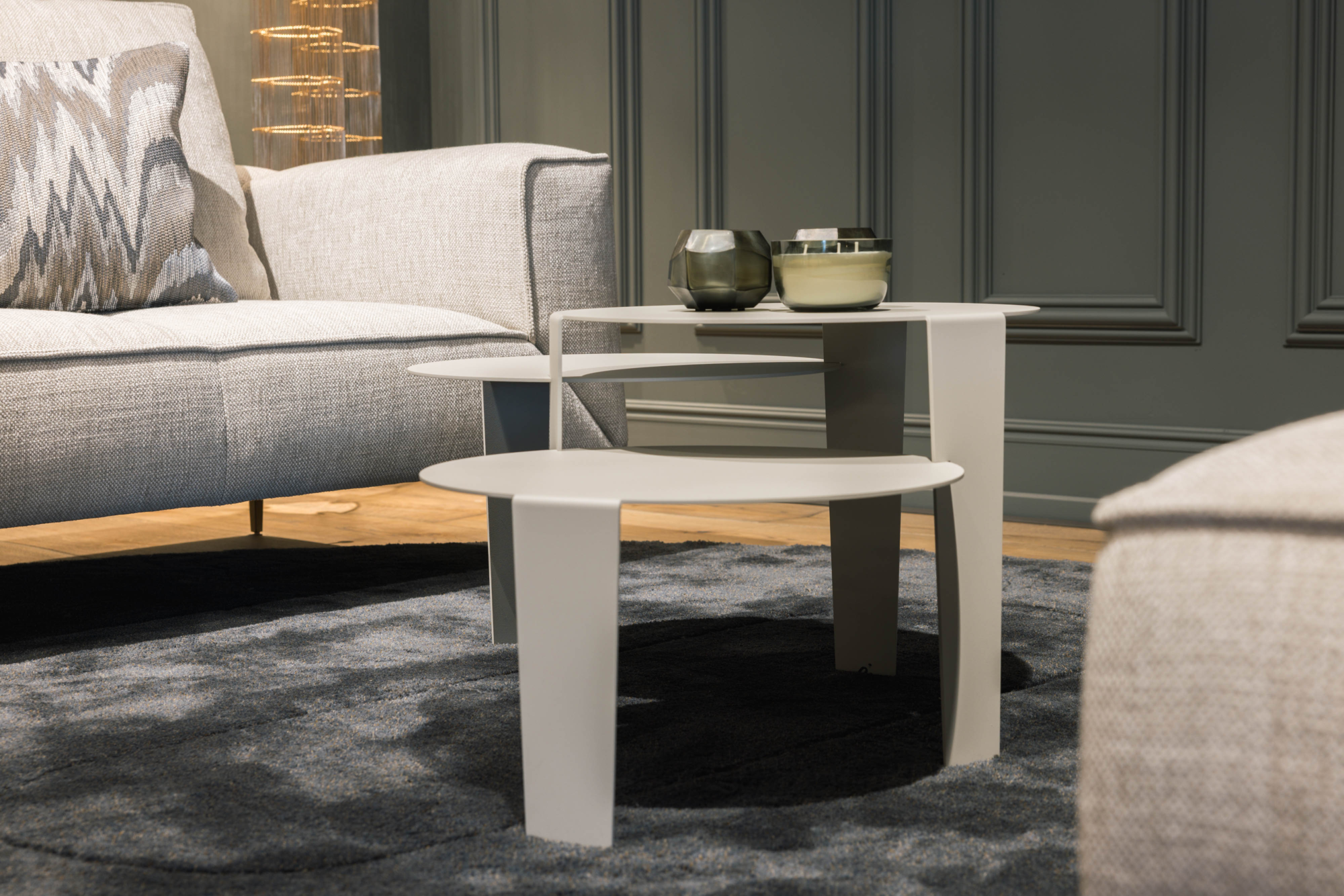 Salontafel Cascado Ø50 grijs - set van 3