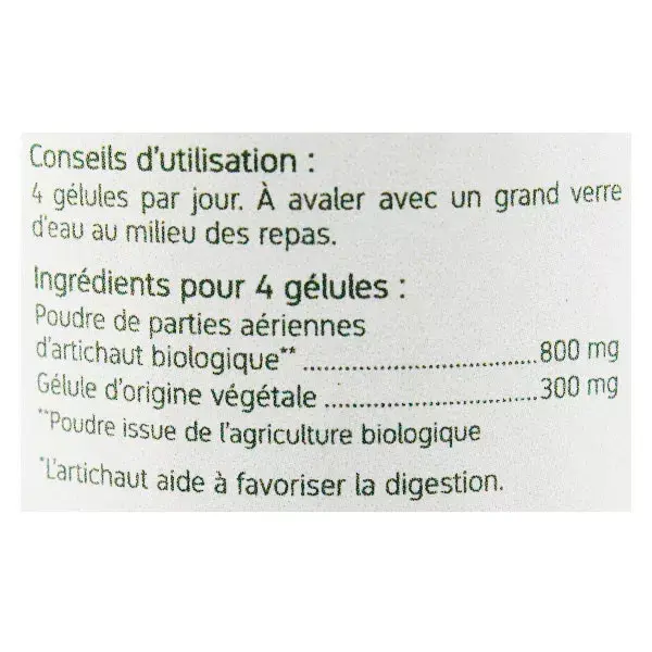 Nat & Form Bio Artichaut 200 gélules végétales