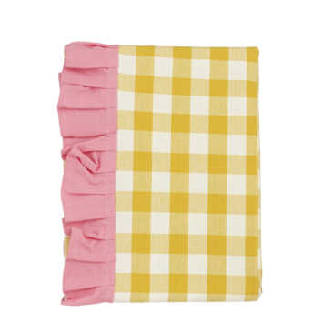 Tafelkleed ruit oker - l180xb130cm