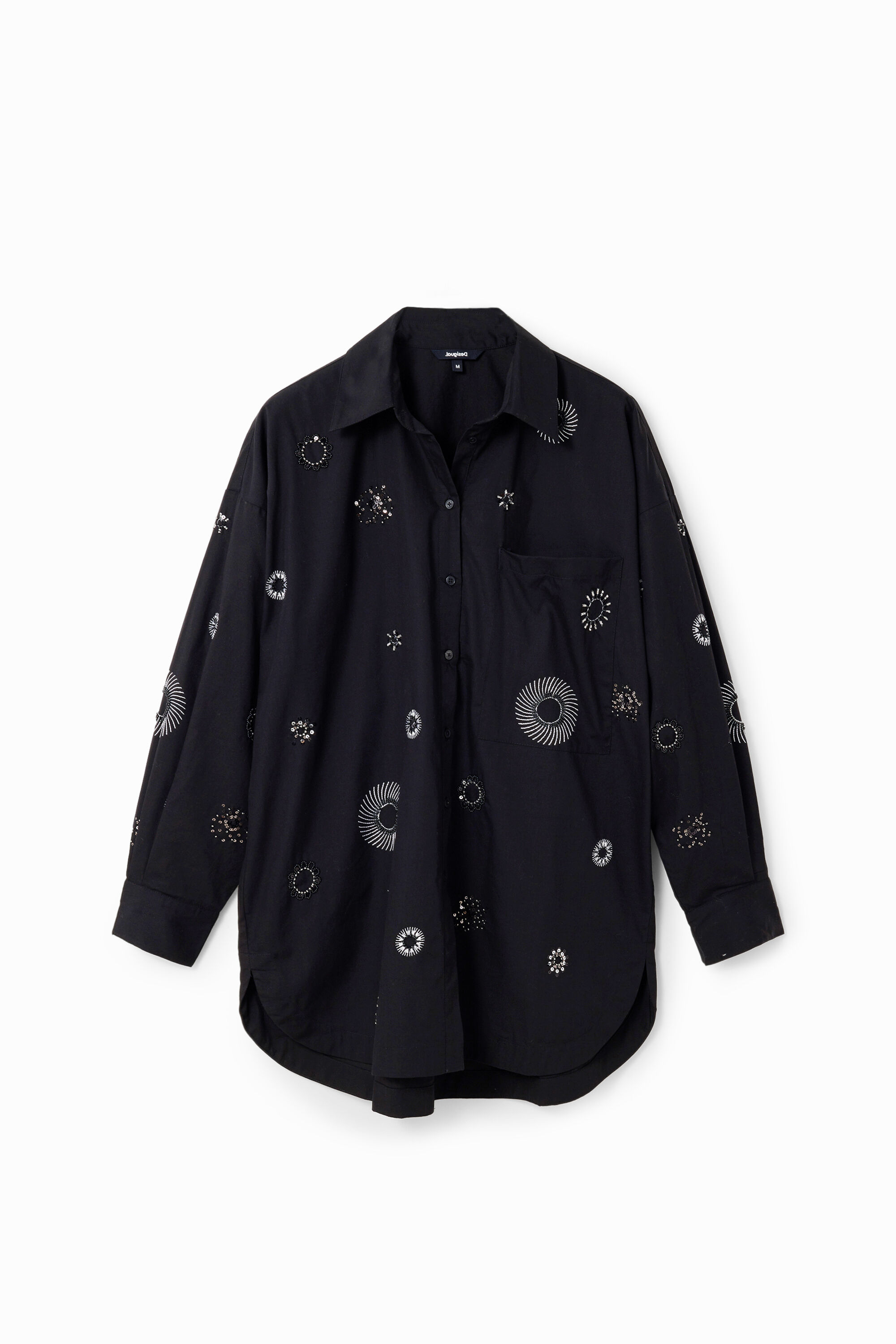 camisa bordada oversized