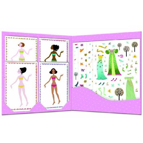 Djeco stickerset aankleedpoppen jurken DJ09690