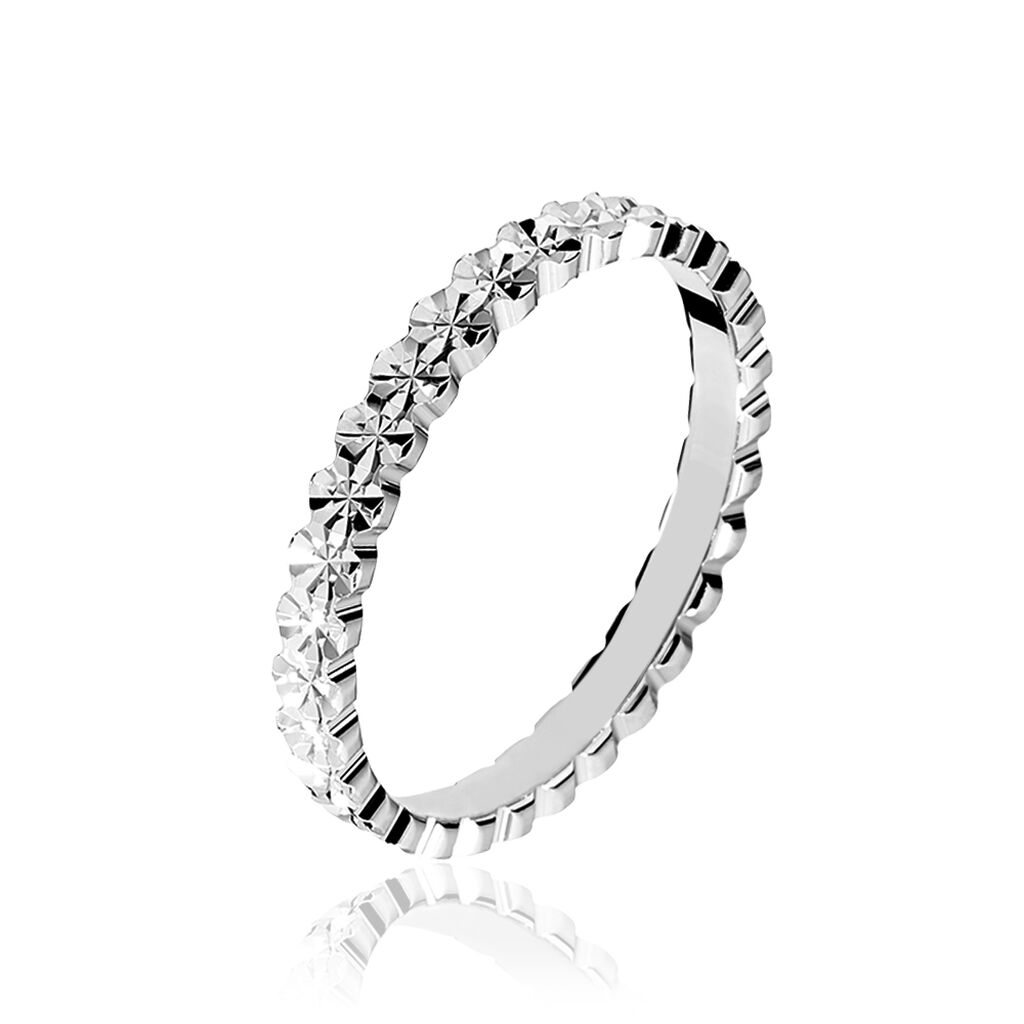 Alliance Dentelle 2 Rangs Diamantee Or Blanc