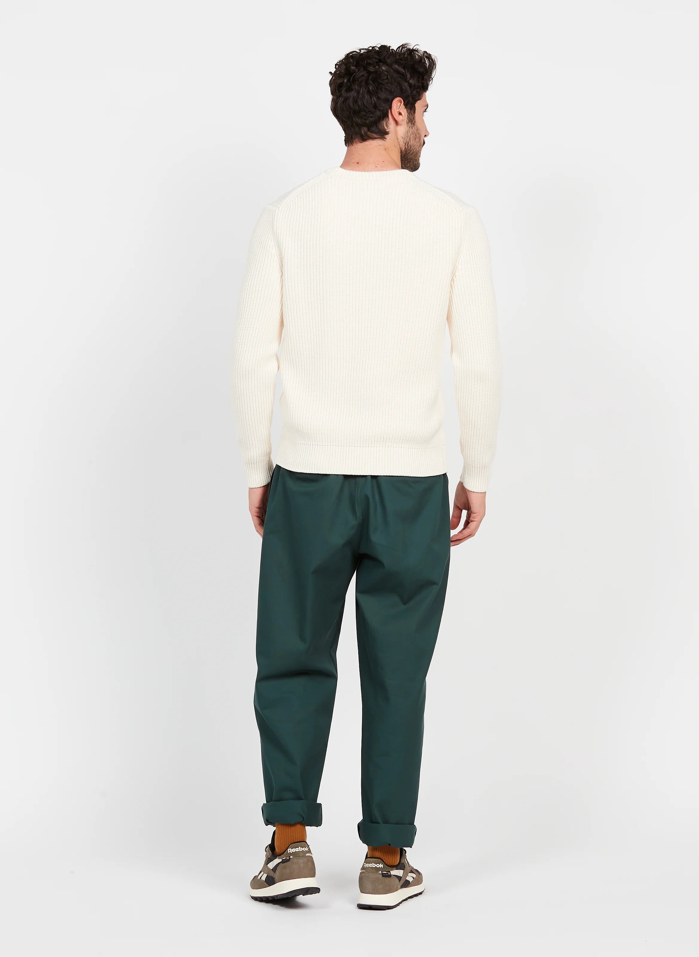 Pantalon droit en coton| Vert