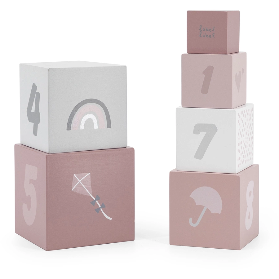 Label-Label - Stapelblöcke Zahlen - Pink