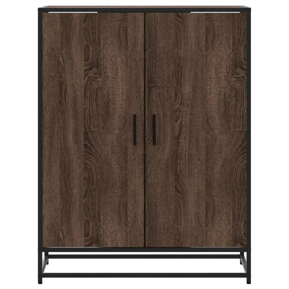 vidaXL - Schoenenkast met metalen poten 10 paar - Bruin eiken - 75x38x97,5 cm