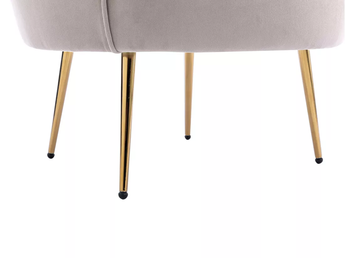 Fauteuil coquillage en velours taupe DANDELION de Pascal Morabito