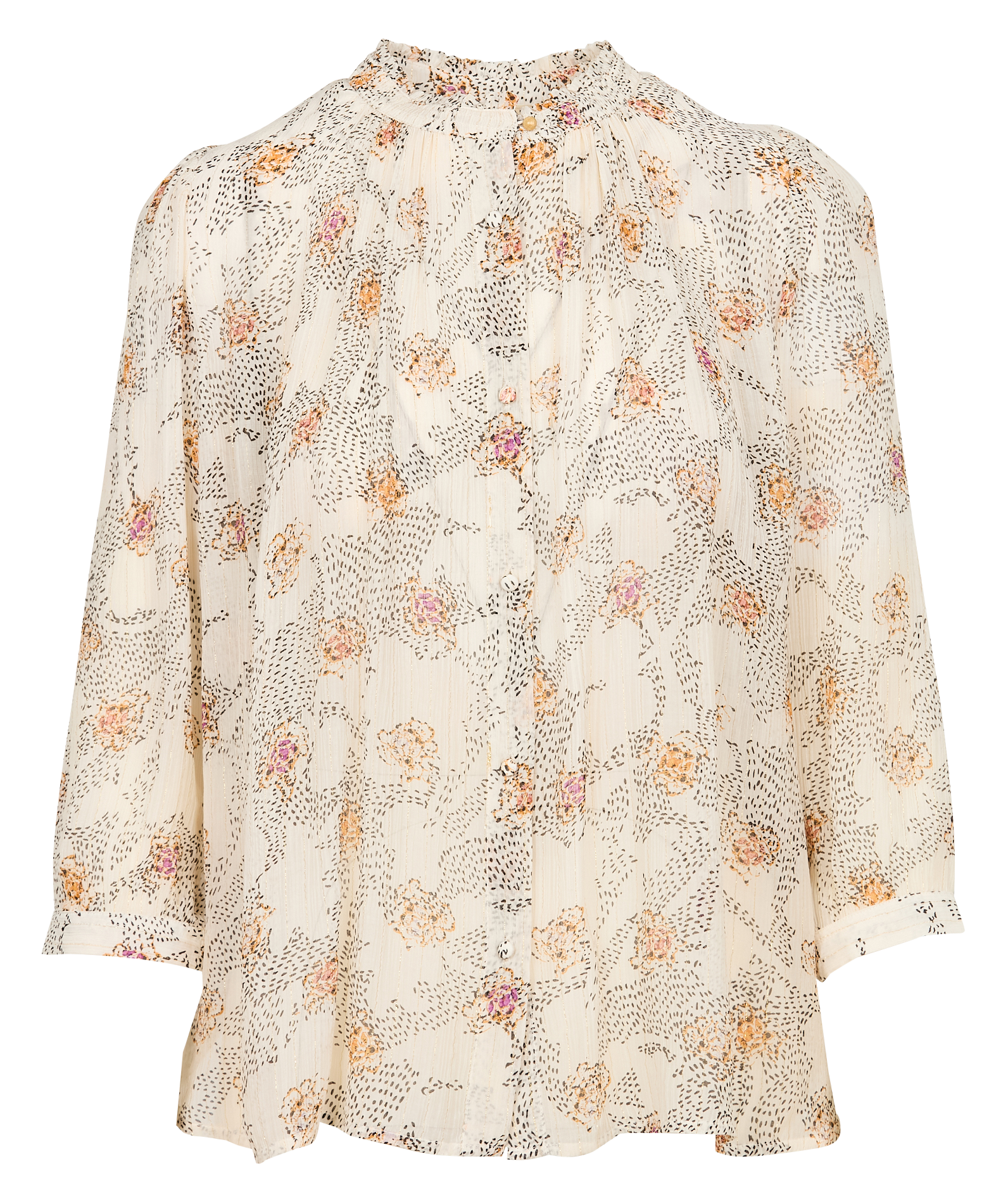 LYLEE - Blouse imprimé et volantée | Blanc