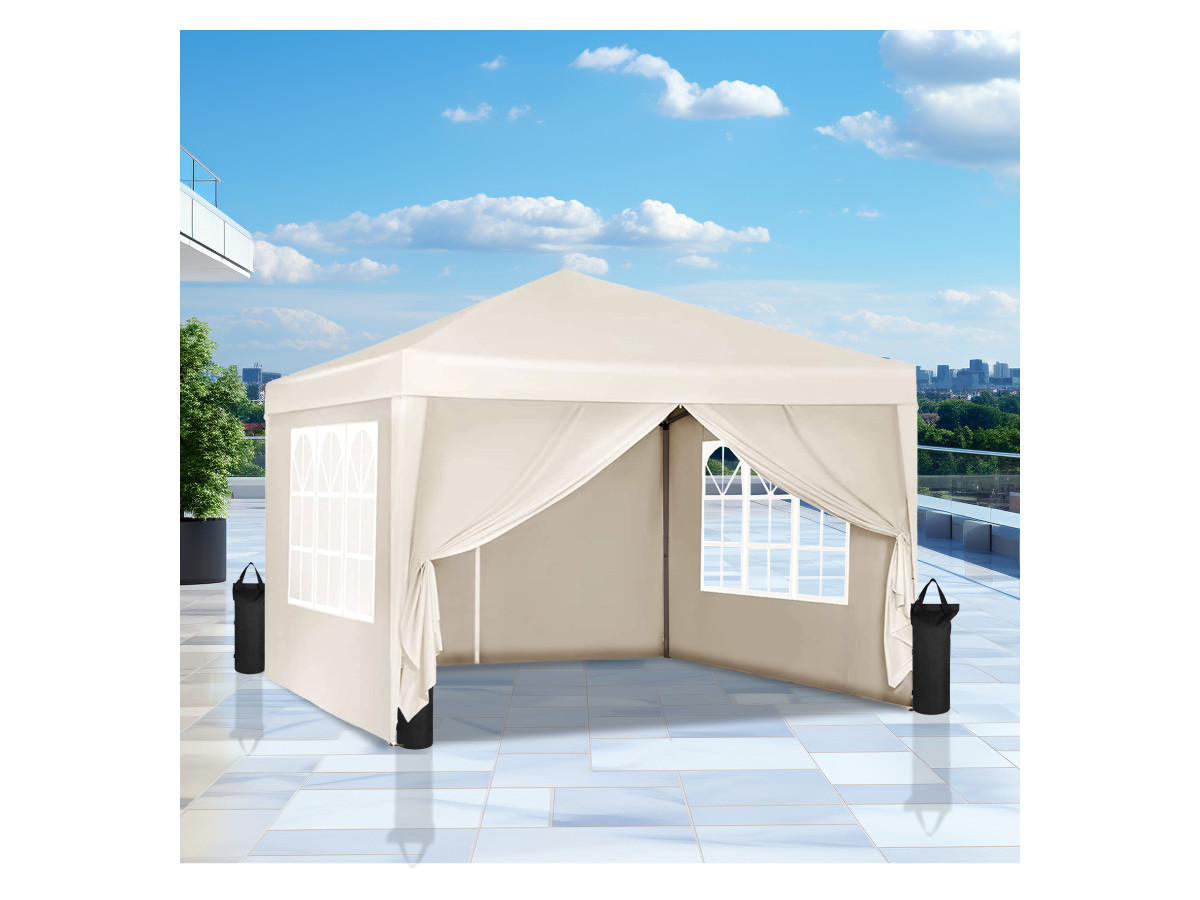 Brixy 3 x 3 meter opvouwbare partytent met zijwanden - Cream