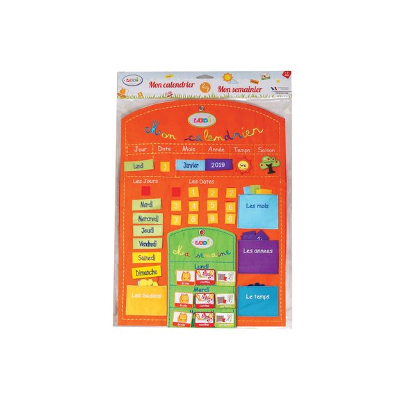 Calendrier semainier en tissu