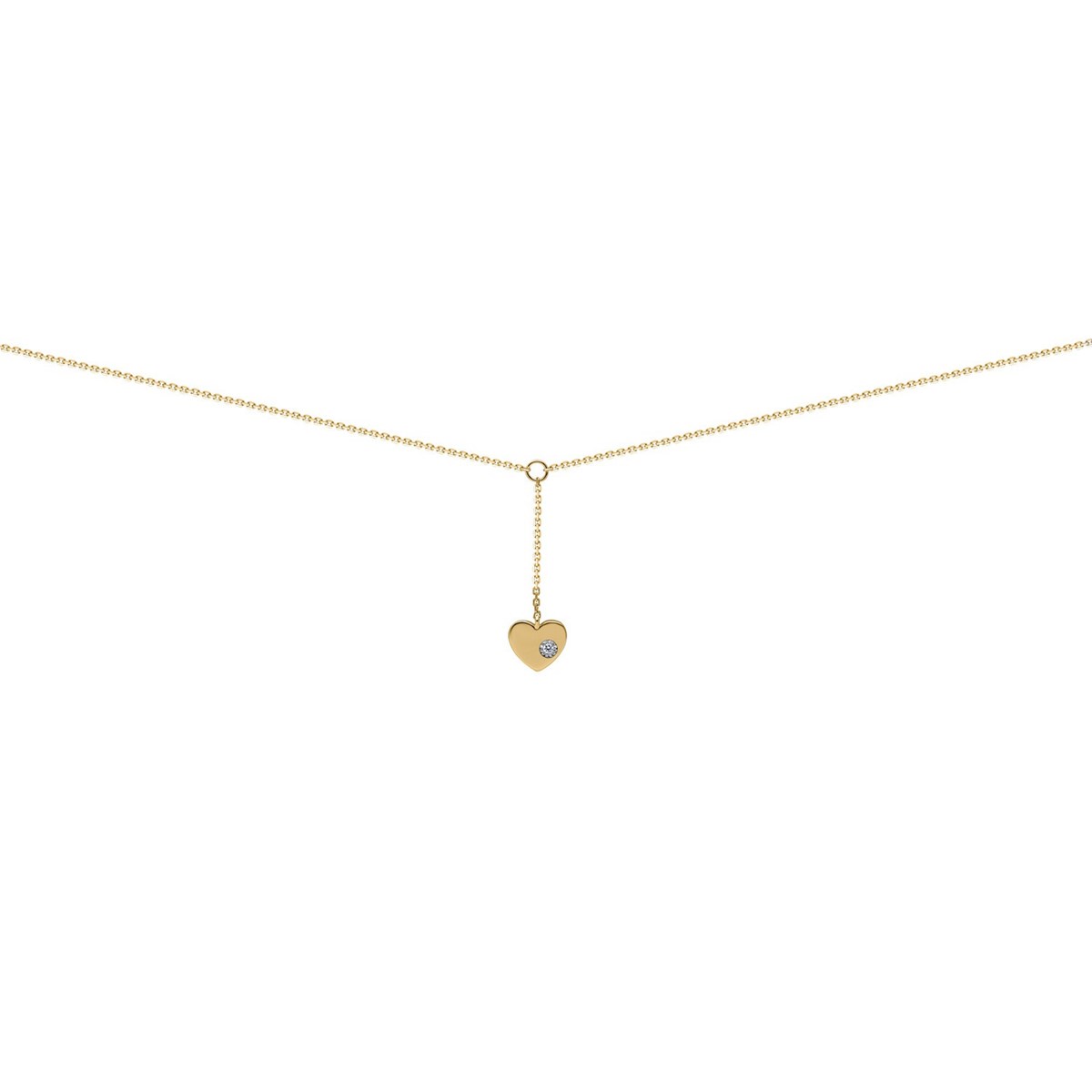 Pendentif Brillaxis or jaune coeur diamant