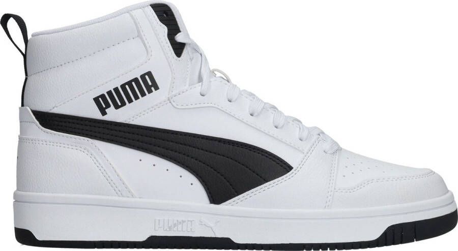Puma Rebound v6 Mid V6 Mid sneakers lichtgrijs donkerblauw rood Imitatieleer 39