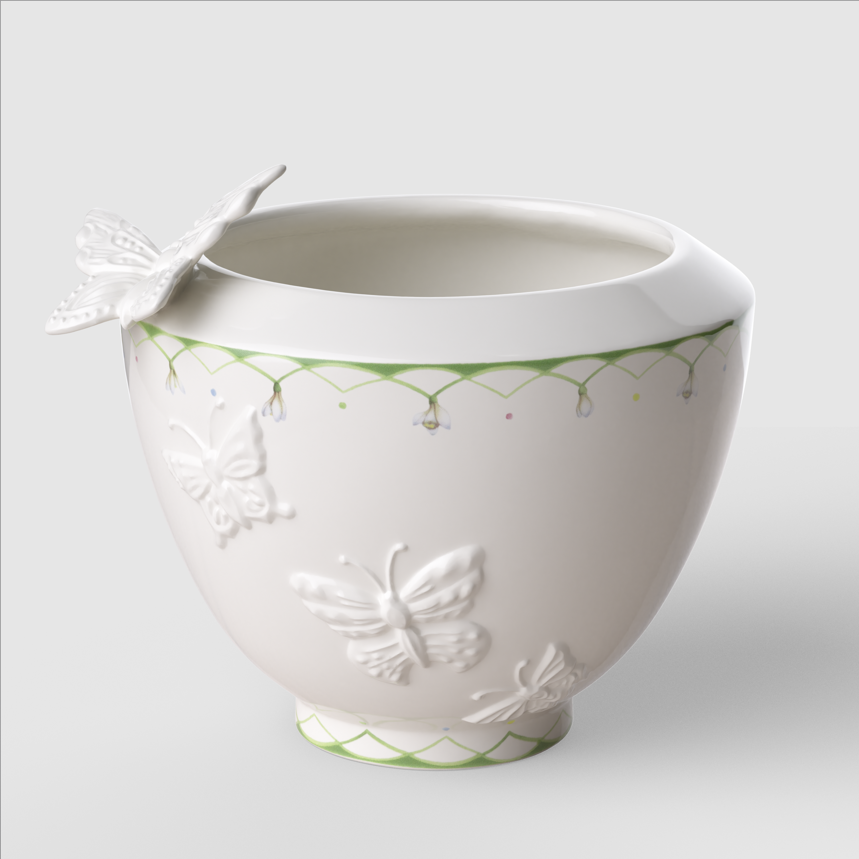 Colourful Spring Vase Green, 7.1'' x 6.2'' x 6'', Premium Porcelain